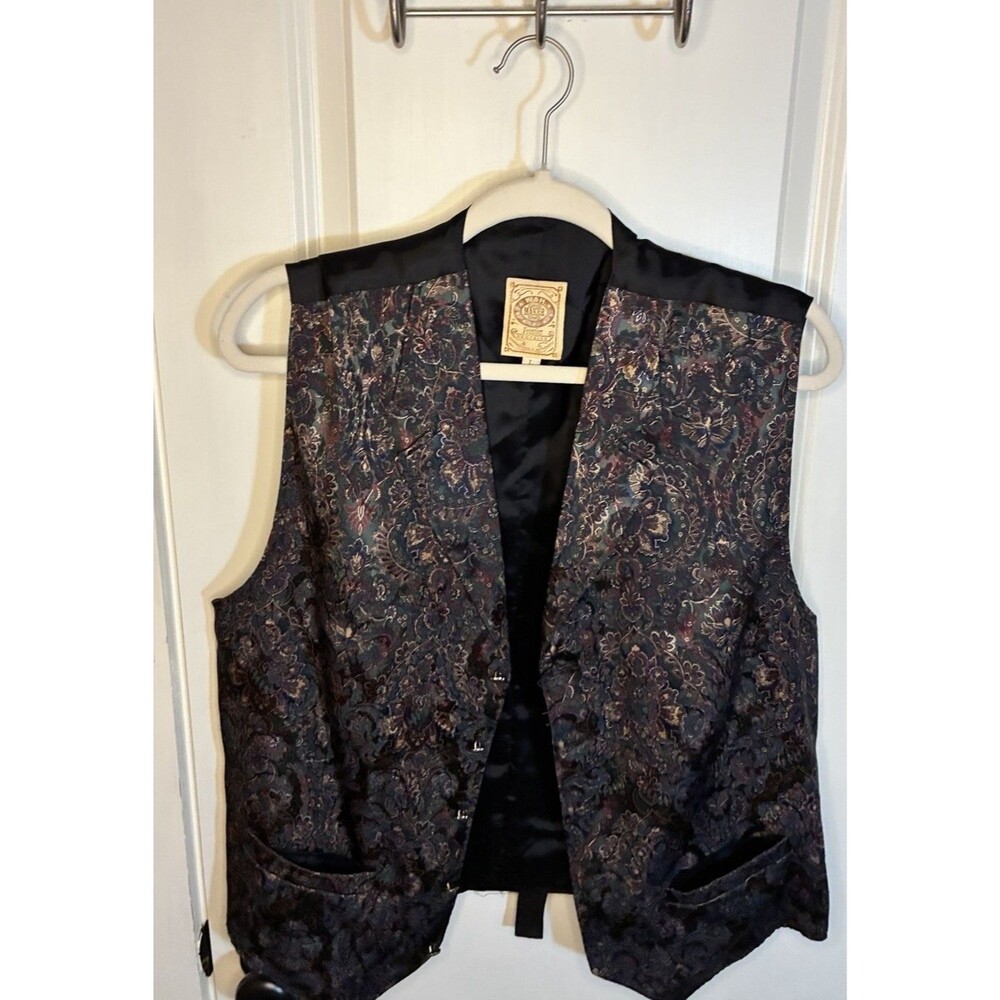 WAH Maker Frontier Clothing Women’s L Paisley Brocade Western Vest Steampunk